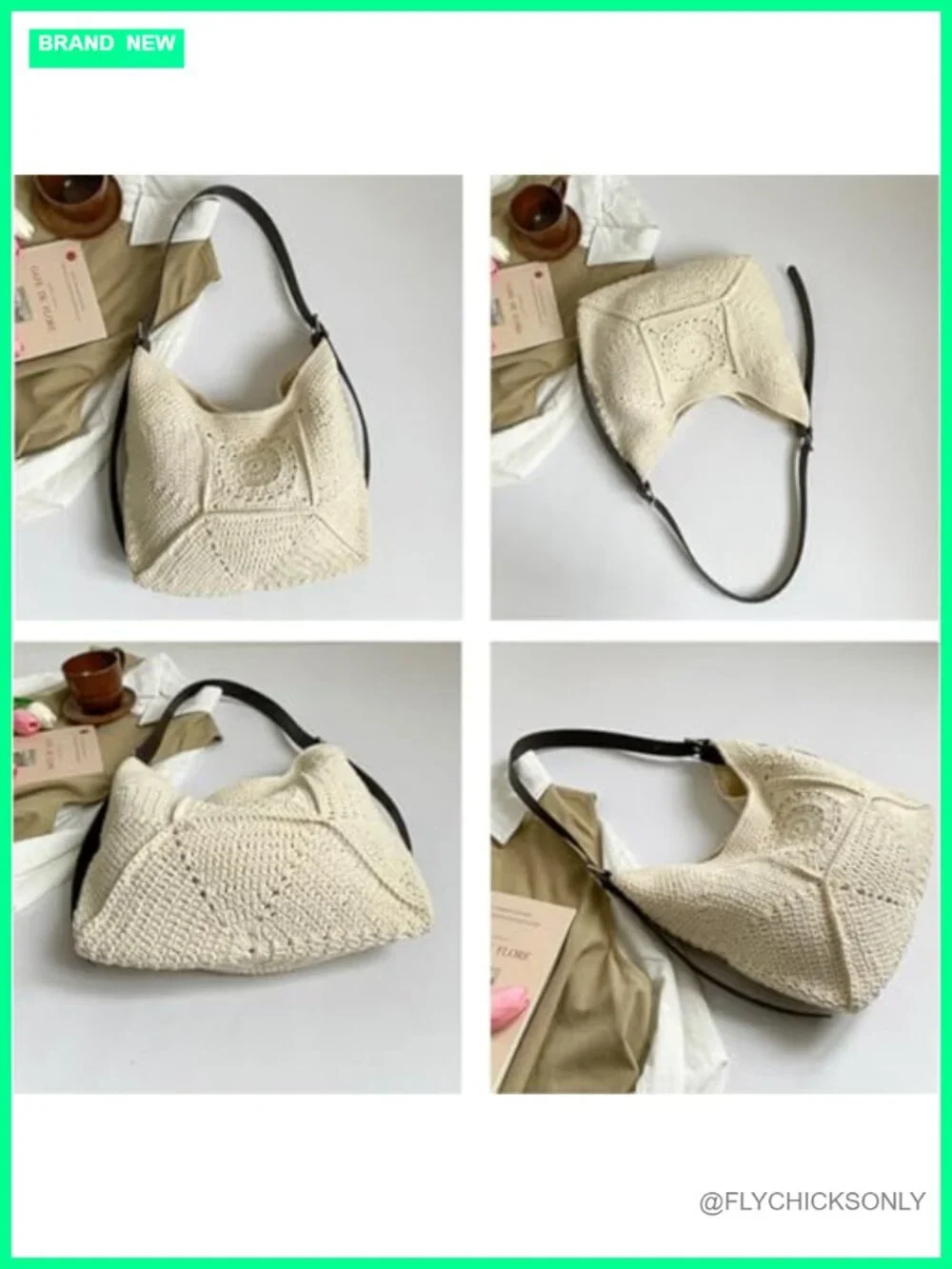 Bohemia Crochet Macrame Hobo Shoulder Beach Crossbody Bag Tote